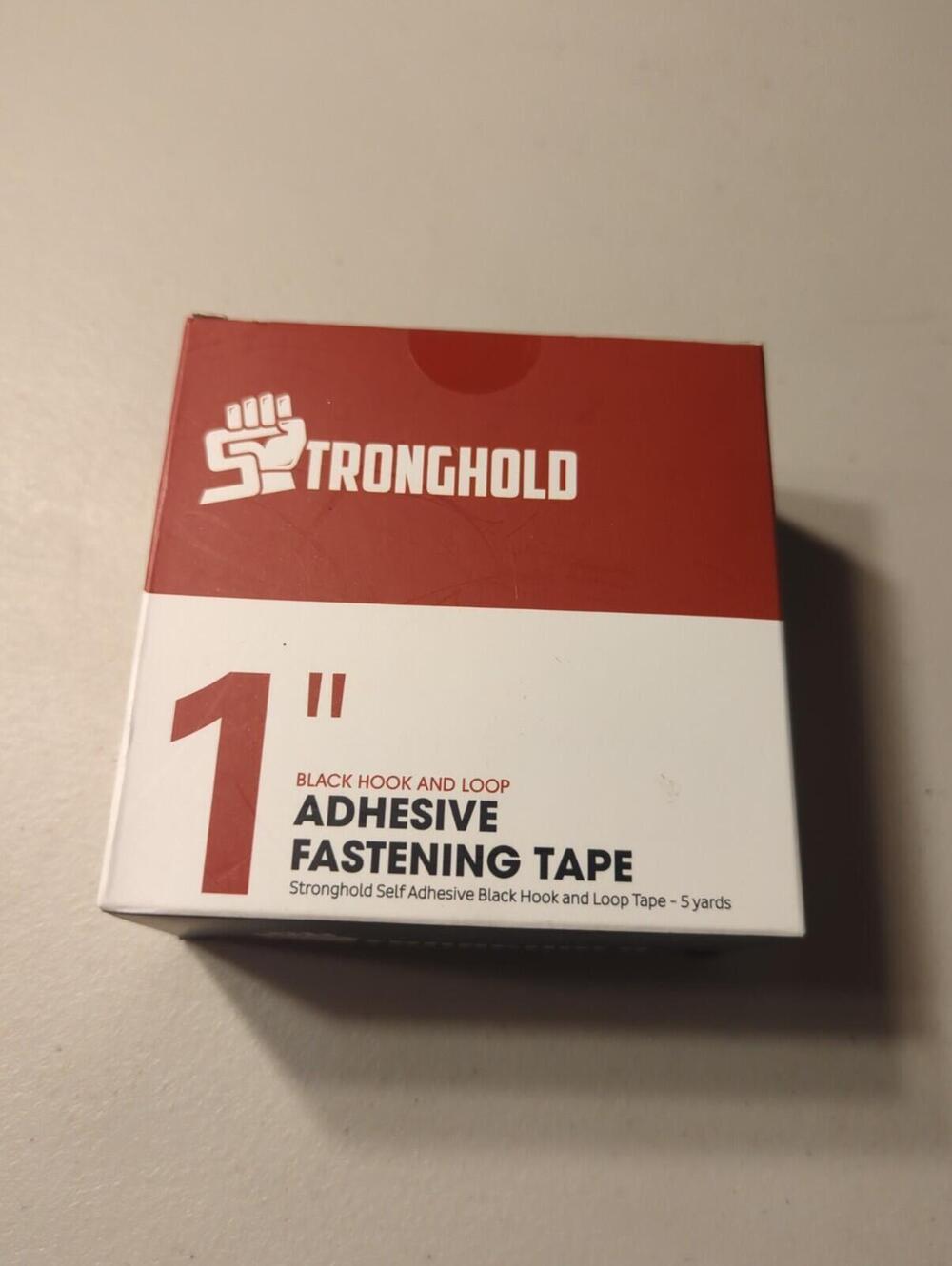 Stronghold Hook and Loop Fastening Tape, 5 yards/roll, 1 inch, Black